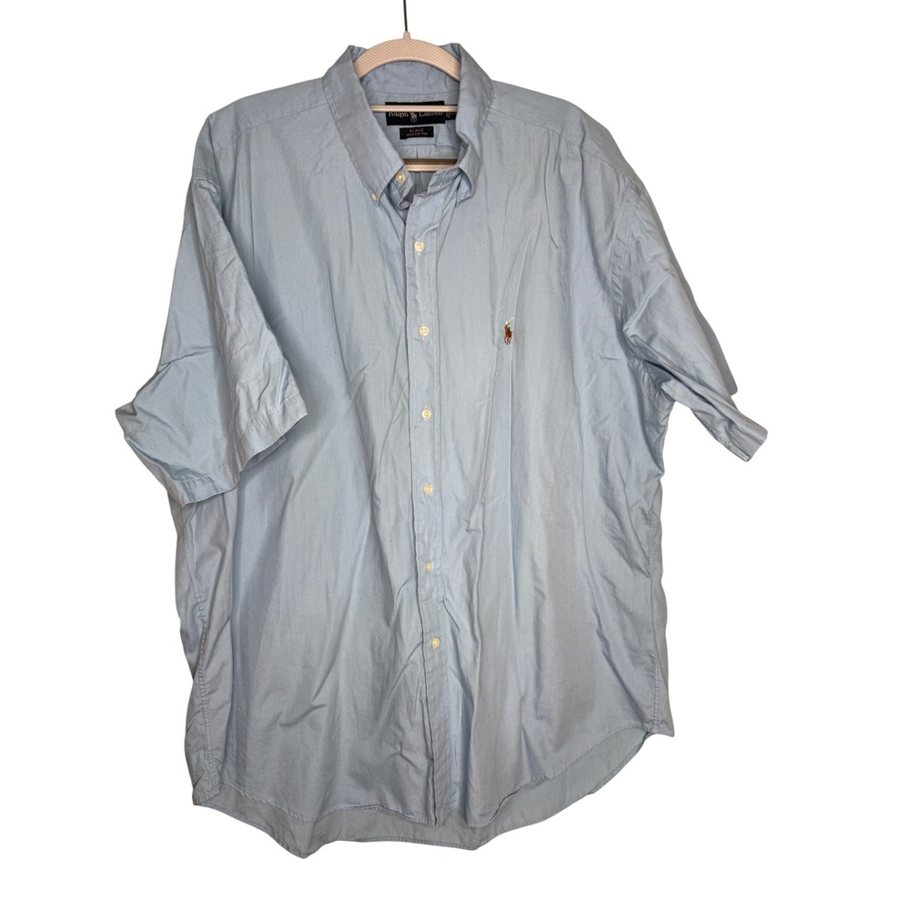 Ralph Lauren Blake cotton blue short sleeve‎ button down shirt